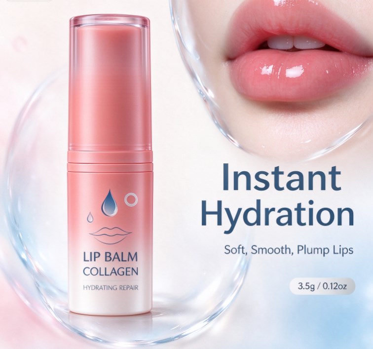 Collagen Lip Balm Hydrating Repair, Tinted Moisturizing Lip Mask for Dry Chapped Lips, Plumping Lip Treatment with Natural Oils, Anti-Aging Lip Care Stick, 3.5g (0.12 oz)