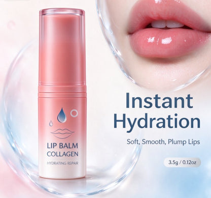 Collagen Lip Balm Hydrating Repair, Tinted Moisturizing Lip Mask for Dry Chapped Lips, Plumping Lip Treatment with Natural Oils, Anti-Aging Lip Care Stick, 3.5g (0.12 oz)