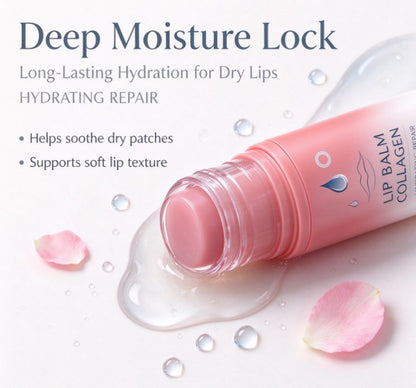 Collagen Lip Balm Hydrating Repair, Tinted Moisturizing Lip Mask for Dry Chapped Lips, Plumping Lip Treatment with Natural Oils, Anti-Aging Lip Care Stick, 3.5g (0.12 oz)