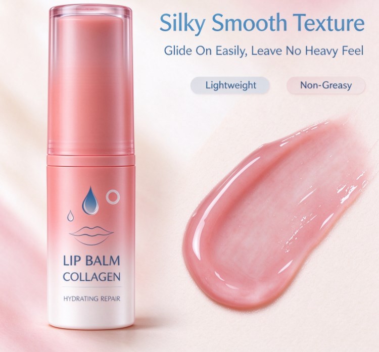 Collagen Lip Balm Hydrating Repair, Tinted Moisturizing Lip Mask for Dry Chapped Lips, Plumping Lip Treatment with Natural Oils, Anti-Aging Lip Care Stick, 3.5g (0.12 oz)