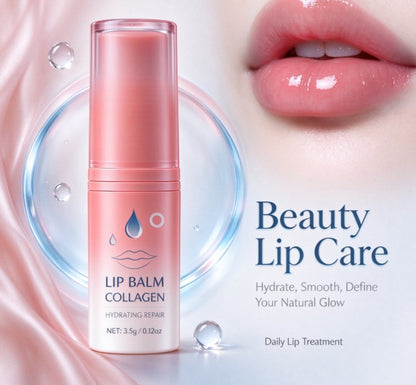 Collagen Lip Balm Hydrating Repair, Tinted Moisturizing Lip Mask for Dry Chapped Lips, Plumping Lip Treatment with Natural Oils, Anti-Aging Lip Care Stick, 3.5g (0.12 oz)