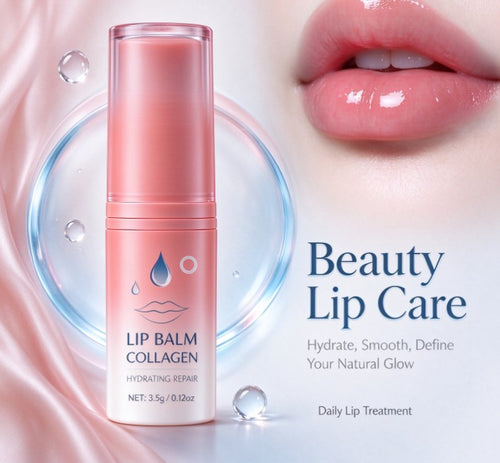 Collagen Lip Balm Hydrating Repair, Tinted Moisturizing Lip Mask for Dry Chapped Lips, Plumping Lip Treatment with Natural Oils, Anti-Aging Lip Care Stick, 3.5g (0.12 oz)