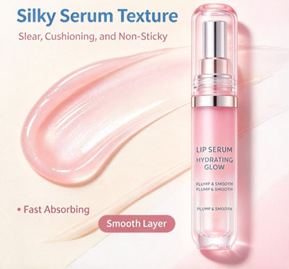 Hydrating Lip Serum Glow - Plumping Lip Care Oil with Hyaluronic Acid for Dry Lips, Nourishing Clear Lip Gloss Treatment, Glass Shine Lip Plumper Oil (10ml / 0.33 fl oz)