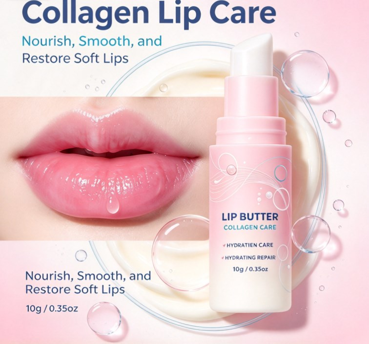 Intensive Collagen Care Lip Butter Treatment, Deep Hydration Lip Mask for Fine Lines, Repairing Balm for Soft & Plump Lips (10g / 0.35oz)