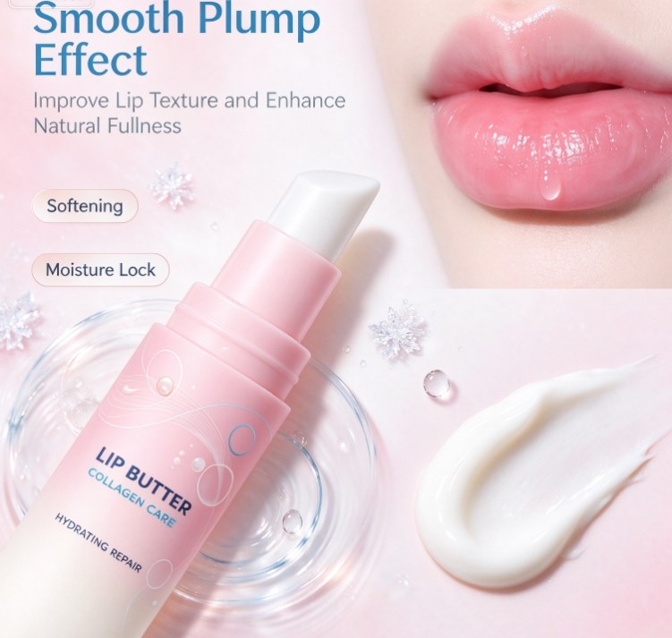 Intensive Collagen Care Lip Butter Treatment, Deep Hydration Lip Mask for Fine Lines, Repairing Balm for Soft & Plump Lips (10g / 0.35oz)