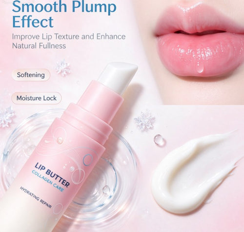 Intensive Collagen Care Lip Butter Treatment, Deep Hydration Lip Mask for Fine Lines, Repairing Balm for Soft & Plump Lips (10g / 0.35oz)