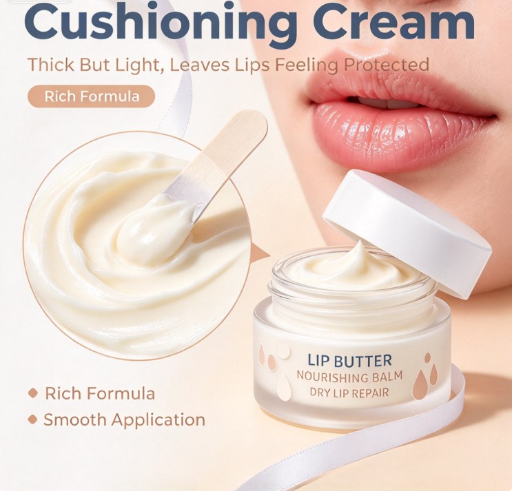 Nourishing Lip Butter Balm - Deep Hydration Lip Sleeping Mask for Dry Chapped Lips, Intense Repairing Lip Therapy Cream Jar, Softening & Smoothing Lip Moisturizer (15g / 0.53 oz)